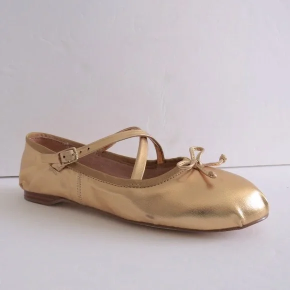 Anthropologie Circus Ny by Sam Edelman Zuri Satin Cross-Strap Ballet Flats 8M - Picture 7 of 16
